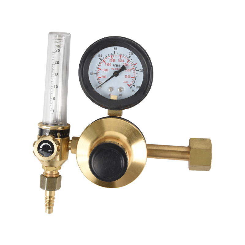 Pengatur Argon Reka Bentuk Tee Rould Circle dengan Flowmeter dalam Loyang dan Aluminium